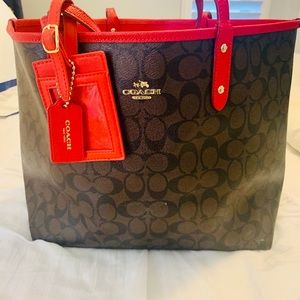Coach Reversible City Tote w/ small money purse